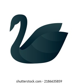 swan logo gradient design template icon element