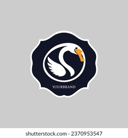 swan logo icon in color minimal simple modern business branding vector