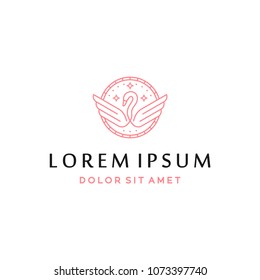 Swan logo and icon concept. Logo in vector. Suitable for fashion, yoga logo.
