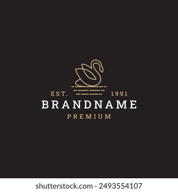 swan logo icon design. elegant beauty animal minimalist style vector logo element