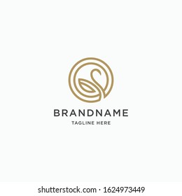 Swan logo icon design template vector illustration
