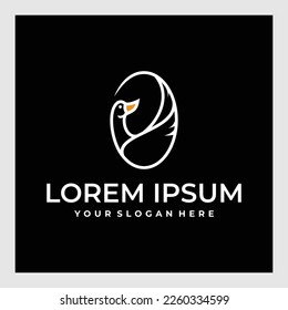 Swan logo icon design template elements - vector sign. Business card templates.