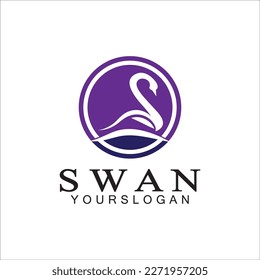 Swan logo icon design template- vector illustration