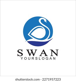 Swan logo icon design template- vector illustration