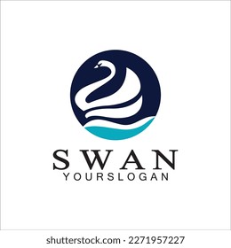 Design-Vorlage für das Swan-Logo - Vektorgrafik