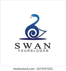 Swan logo icon design template- vector illustration