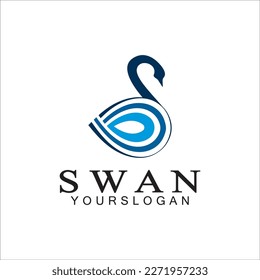 Swan logo icon design template- vector illustration