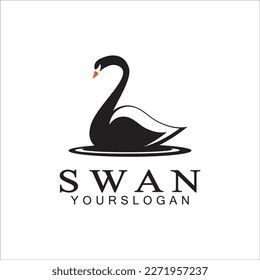 Swan logo icon design template- vector illustration
