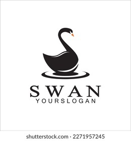 Swan logo icon design template- vector illustration