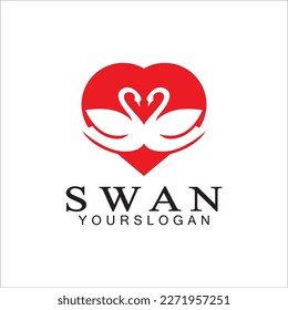 Swan logo icon design template- vector illustration