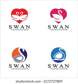 Swan logo icon design template- vector illustration
