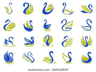 Swan Logo Icon Element Set