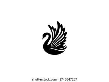 swan logo icon vector design