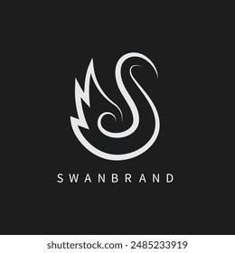 swan logo icon vector element concept design template web