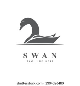 Swan logo icon. Vector illustration eps 10