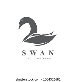 Swan logo icon. Vector illustration eps 10