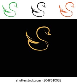 swan logo icon vector illustration template design