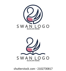 swan logo icon vector illustration template design