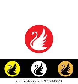 diseño de ilustración de vector de icono de swan
