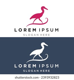Símbolo del logotipo icono de la imagen vectorial plantilla de diseño.elegante logotipo de ave cisne voladora