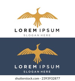 Swan logo icon vector illustration  design template.elegant Flying swan bird logo