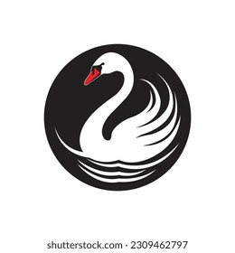 Logo de Swan- icono de diseño de ilustración vectorial 
 -logo de un pájaro cisne 