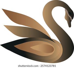 Swan logo icon white Background .