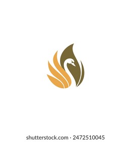 swan logo letter mark simple memorable brand symbol template