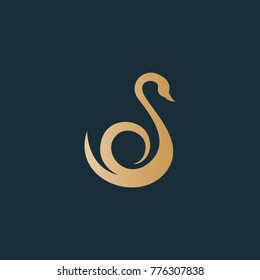 Swan logo. Luxury logo 