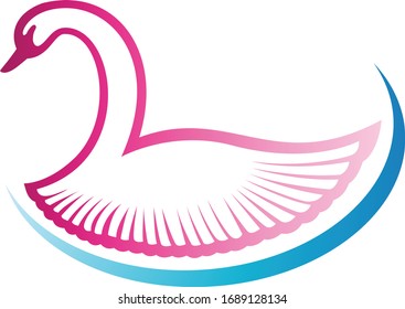Swan logo Luxury logo colorful