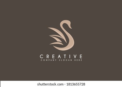 The Swan Logo Luxury Concept design vector illustration