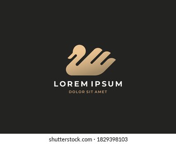 Swan logo. Modern minimalistic design template.