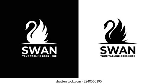 Swan logo set design vector