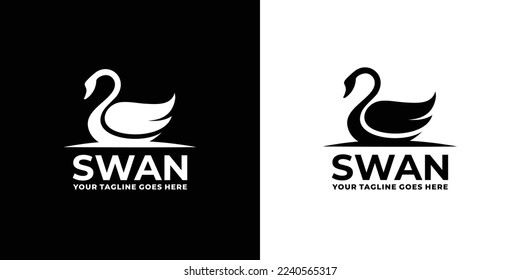 Swan logo set design vector