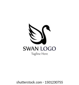 Swan logo simple creative  Template icon
