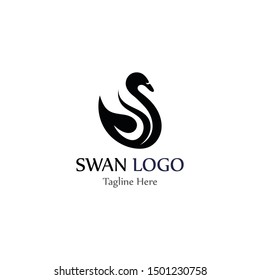Swan logo simple creative  Template icon