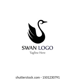 Swan logo simple creative  Template icon