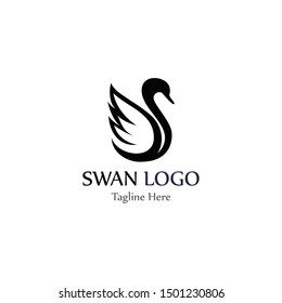 Swan logo simple creative  Template icon