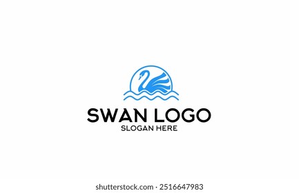 Swan logo. simple and elegant logo. goose icon on white background