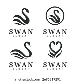 Swan logotipo símbolo vetor simples e elegante