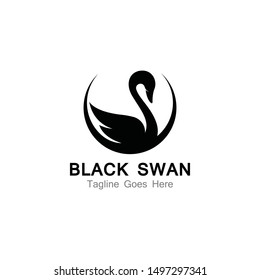 Swan logo simple icon template vector illustration creative design