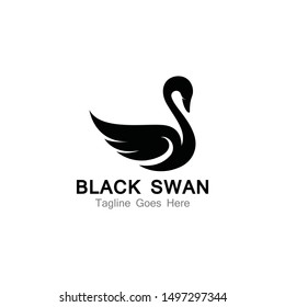 Swan logo simple icon template vector illustration creative design
