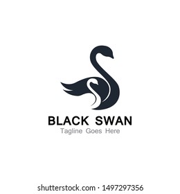 Swan logo simple icon template vector illustration creative design