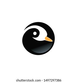 Swan logo simple icon template vector illustration creative design