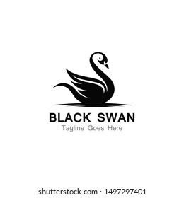 Swan logo simple icon template vector illustration creative design