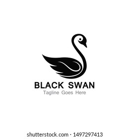 Swan logo simple icon template vector illustration creative design