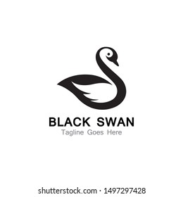 Swan logo simple icon template vector illustration creative design