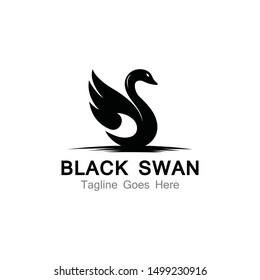 Swan logo simple icon template vector illustration creative design