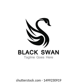 Swan logo simple icon template vector illustration creative design