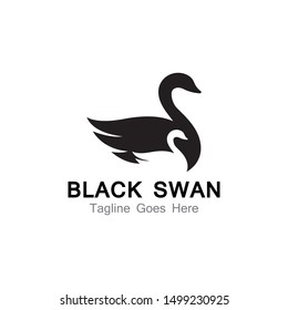 Swan logo simple icon template vector illustration creative design
